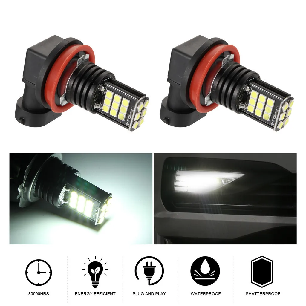 2 шт. светодиодный противотуманный фонарь H8 H9 H11 3030 24 SMD светодиодный RGB Автомобильная фара противотуманная лампа 24 Вт 6000K светодиодный фонарь для автомобильных аксессуаров