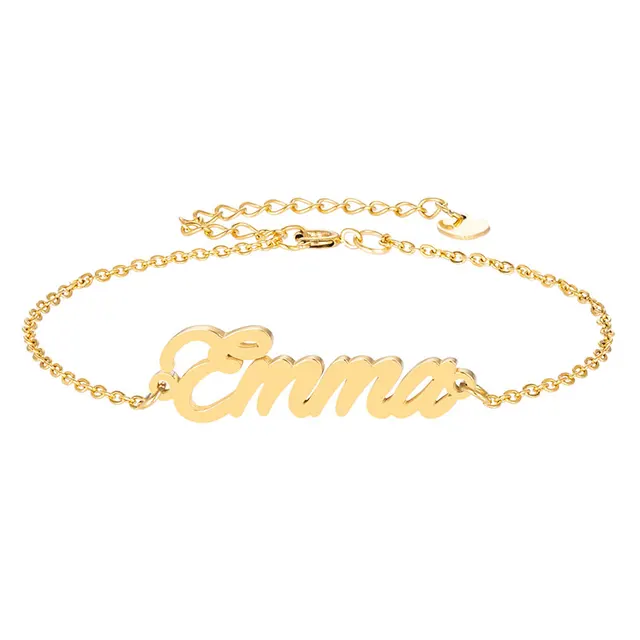 Name "Emma" Bracelets for Women Personalized Name Jewelry Ankle