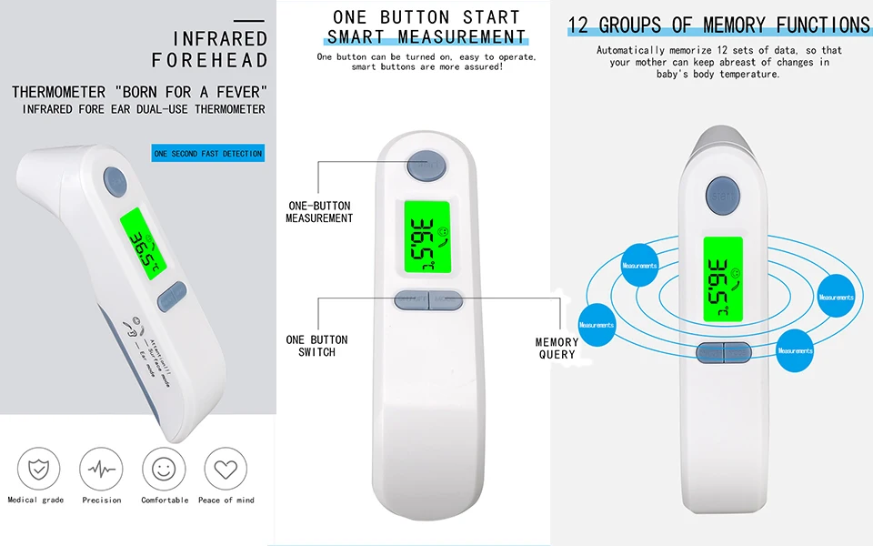Pr+ mise Muti-fuction медицинский Детский/Взрослый Цифровой термометр инфракрасный лоб термометр для тела Пистолет Бесконтактный