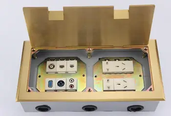 Cheap Flip-up Type Floor Grounding Socket Box Dual Connector Box Copper Stainless Steel Material Custom Wholesale Price 200 Pcs
