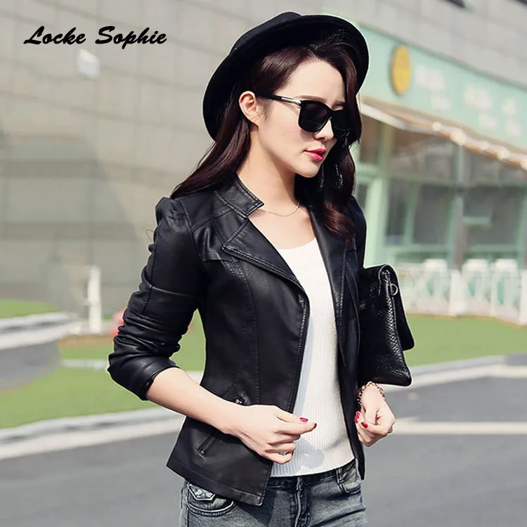 Women's Plus size jacket coats 2019 Autumn faux fur PU Leather zipper Splicing Small Jacket ladies Skinny locomotive coats Girls
