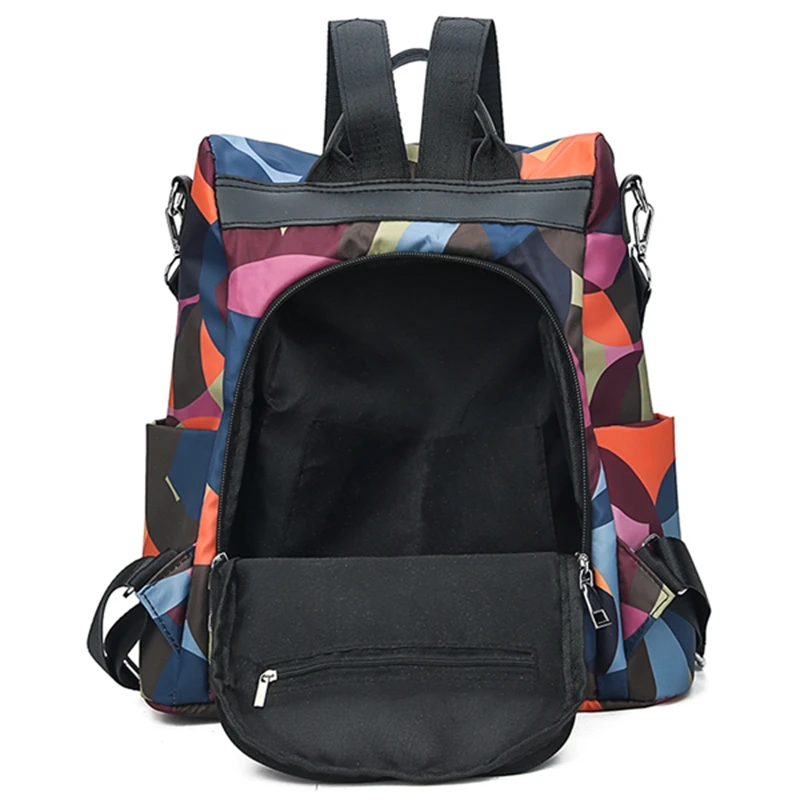 Женский нейлоновый рюкзак, модный разноцветный рюкзак с подвеской в виде медведя для девочек, тканевый рюкзак с защитой от кражи на плече, повседневный студенческий рюкзак для девушек