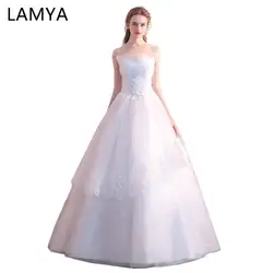 Ламия 2019 Свадебные платья Scalloped кружево до бальное платье robe de mariée