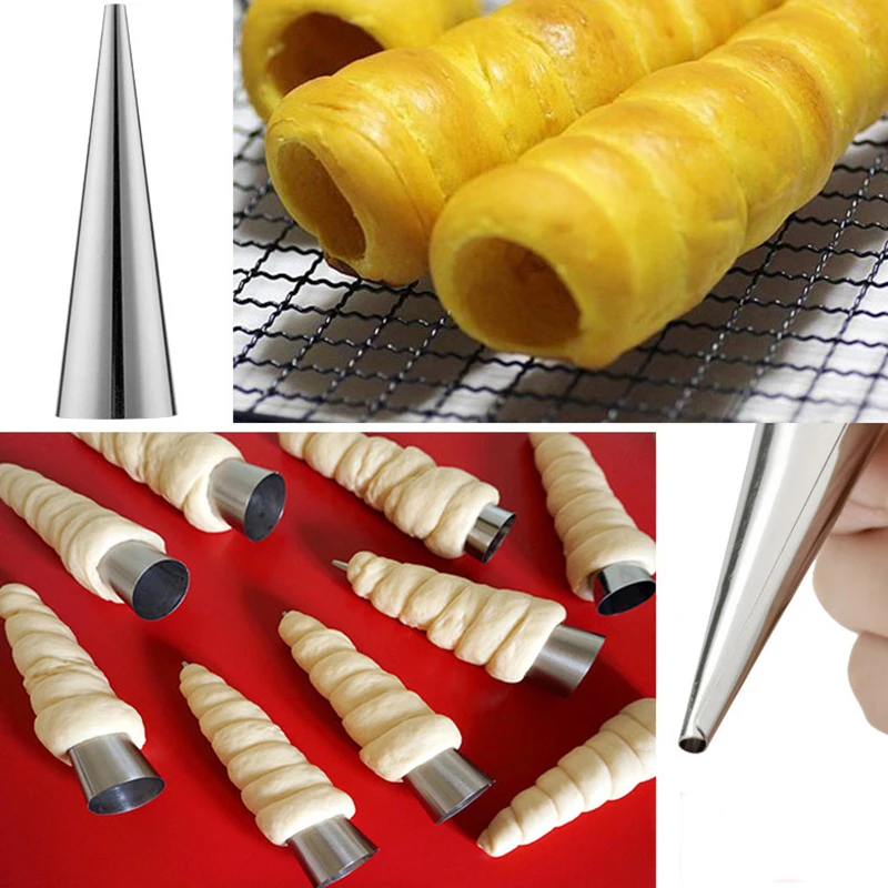 

1pcs Conical Tube Croissants Cookies Mould creative Stainless Steel DIY Baking Mold Cream Pastry Tools baking Kitchen Gadgets