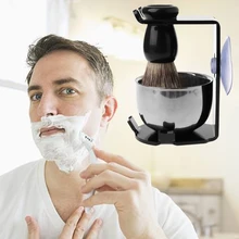 3 в 1 Мужской бритвенный держатель для бритья набор подставка для бритья нержавеющая сталь чаша акриловая подставка для дома и путешествия