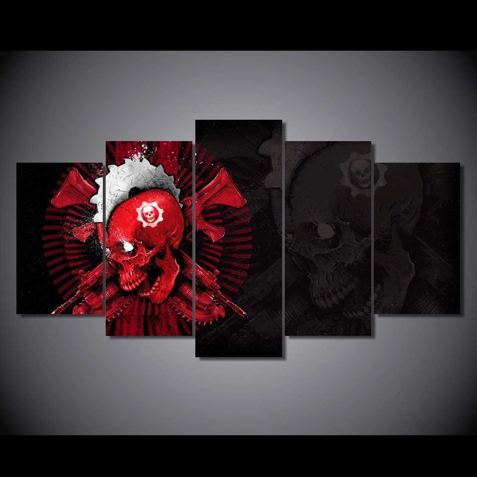 HD Printed Skull red skull art Painting Canvas Print room decor print