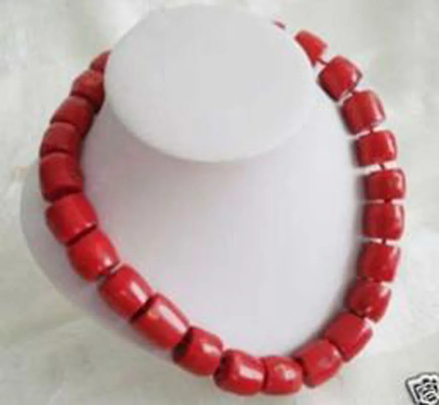 

AAAAA Lovely! Tibet Red Coral Silver Necklace large beads 18" JHFHH655665
