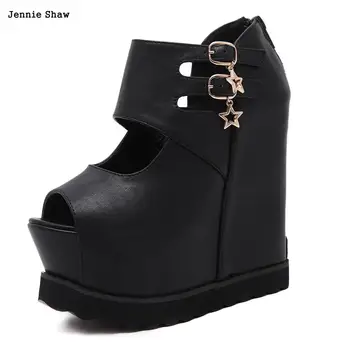 

14cm high heel sandals female platform open toe cool boots wedges