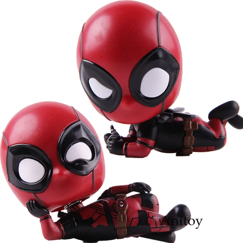 

Marvel Hot Toys Cosbaby Action Figure Deadpool Q Version Bobble Head PVC Collectible Model Toy 2 Posing