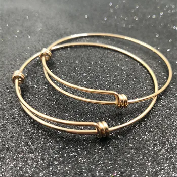 

MYLONGINGCHARM 10 pcs Adjustable Bracelets, Twisted Expandable Bracelets,Stainless Steel Bangles,Inner size 60mm 65mm,Gold color