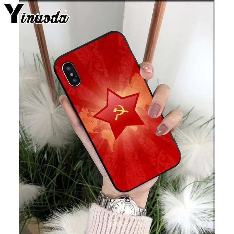 Yinuoda флаг СССР, силиконовый мягкий чехол для телефона из ТПУ для Apple iPhone 8 7 6 6S Plus X XS MAX 5 5S SE XR - Color: A11