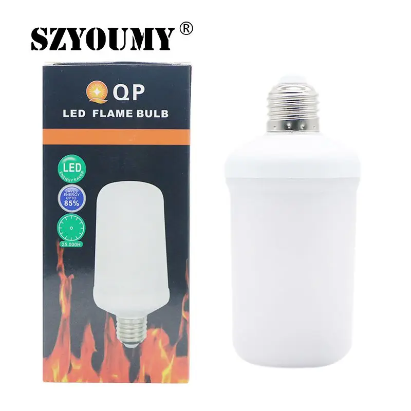 

E27 Led Flame Lamps Fire Effect Light Bulb AC85-265V Flickering Emulation Flame Lights 9W LEDs Corn Bulb 3 Modes