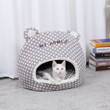 

Pet House for Cat Foldable Soft Winter Cute Dog Bed Cat Cave Dog House Cute Kennel Nest Dog Fleece Sleeping Bag Bed