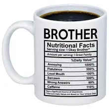 Забавный подарок для Brother питательные вещества этикетка кофейная кружка уникальный 11 унций подарок