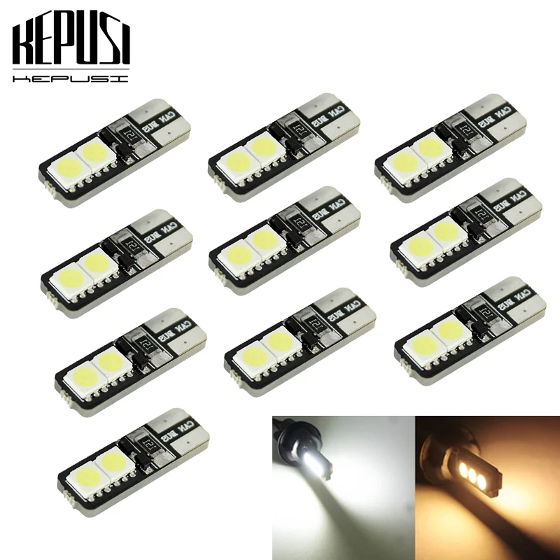 

10pcs/lot T10 4 SMD 5050 194 W5W Canbus 12V No Error Free Car Tail Turn Indicator LED Bulbs Light Lamp Tail lights Light Bulb
