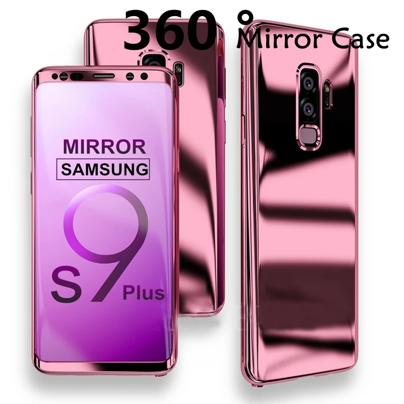 Bling Покрытие Зеркало чехол для samsung Galaxy Note 9 8 S10Plus 360 Полный S8 S9 S10 плюс s9plus случаях