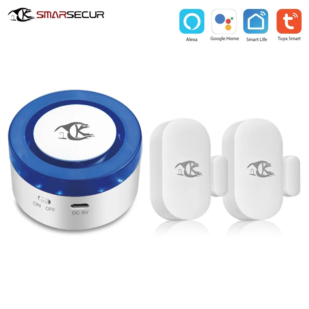 

home security wifi alarm siren for smart life free APP WiFi Alarm System compatible 433Mhz Alarm Sensors