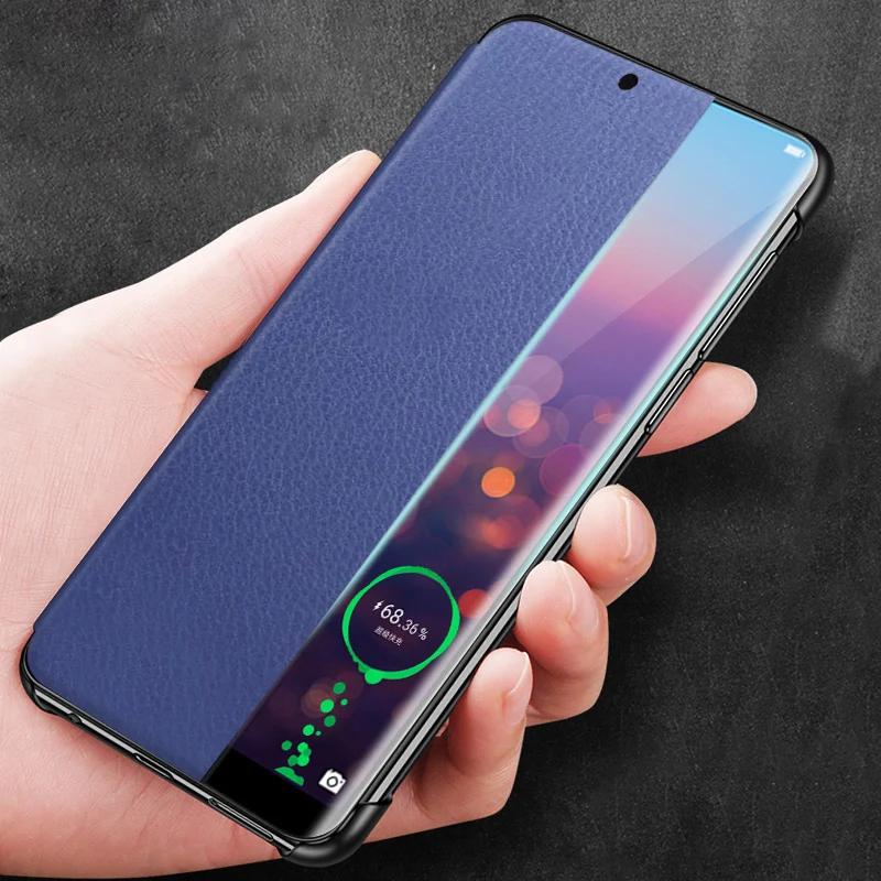 

Mofi Phone Case For Huawei P20 Pro Cover Smart Clear window Luxury Pu Leather Heavy Duty Protection Flip Cases Capa Fundas