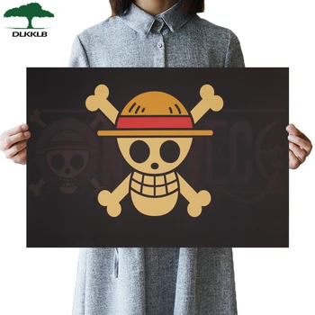 

DLKKLB Classic Anime One Piece Poster Luffy Banner Kraft Paper Vintage Dormitory Home Decoration 50.5x35cm Wall Sticker