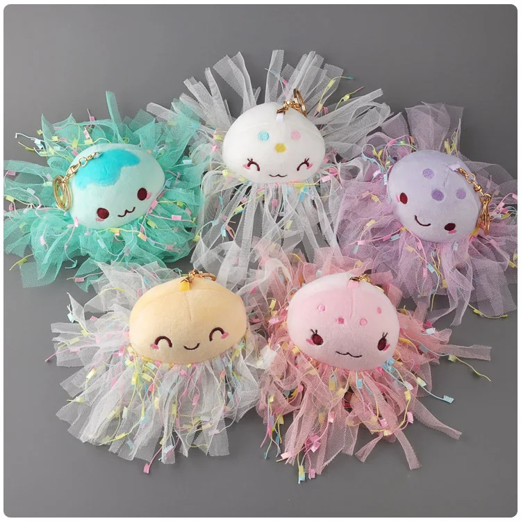 

Marine jellyfish plush pendant toy doll clamshell doll plush keychain 10cm 5colors wj04