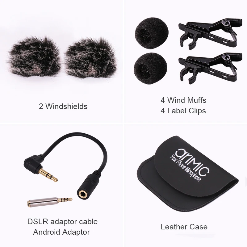 

Ulanzi AriMic 6 m Dual-Head Lavalier Risvolto Clip-on Microfono per Lezioni o Intervista per Smartphone Cellulare e Tablet