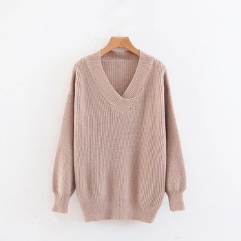 

H.SA 2018 Women Cashmere Warm Sweater and Jumpers Long Sleeves V neck Sexy Winter Pull Femme Mohair Loose Christmas Sweater Tops