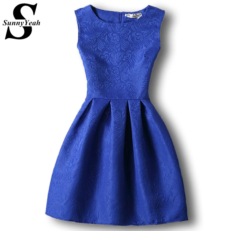 Wholesale Women Summer Dress 2017 Solid Elegant Party Dresses Female Ball Gown Vintage Red Blue Pink White Dress Plus Size XXL Vestidos Buy Cheap Women Summer Dress 2017 Solid Elegant Party Dresses Female Ball Gown Vintage Red Blue Pink White Dress Plus Size XXL Vestidos