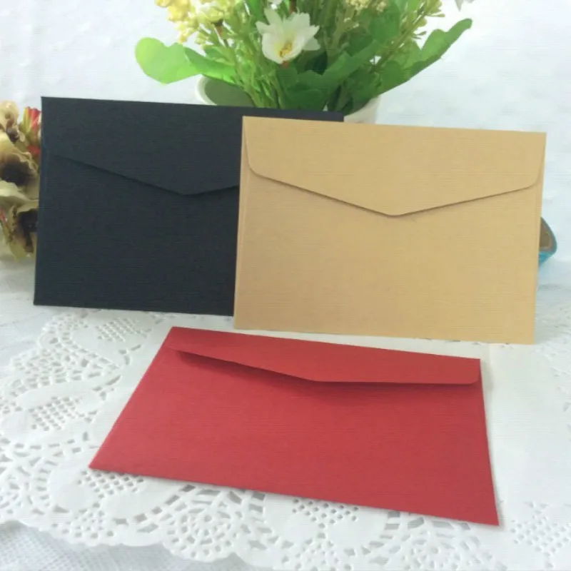 100 шт./лот 117*82 мм Ретро дизайн маленькие цветные пустые мини поздравительные открытки свадебные приглашения крафт-сумка наборы конвертов