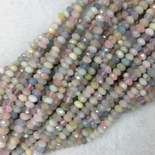 Натуральный зеленый розовый синий Аквамарин, берилл морганит ручной резки россыпью драгоценных камней граненый Rondelle бусины 1" 05910