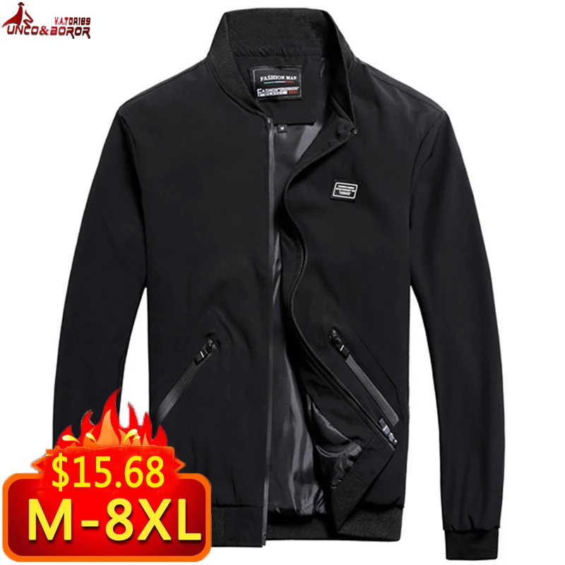 

New Casual Bomber Jacket Men Spring Autumn Outerwear 6XL 7XL 8XL Sportswear Mens windbreaker streetwear Jackets for Male Coats