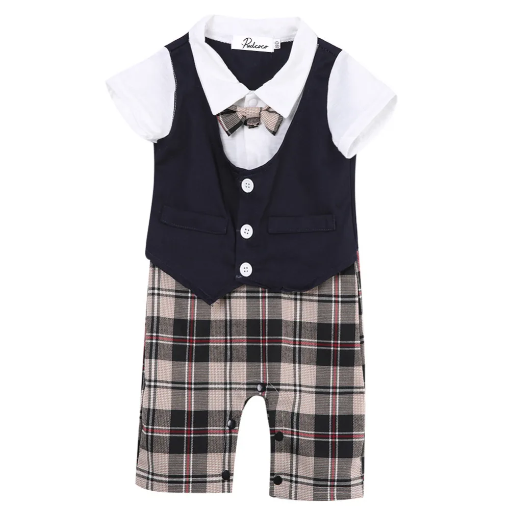 Newborn Baby Boy Gentleman Clothes Set Formal Party Bodysuit Outfit