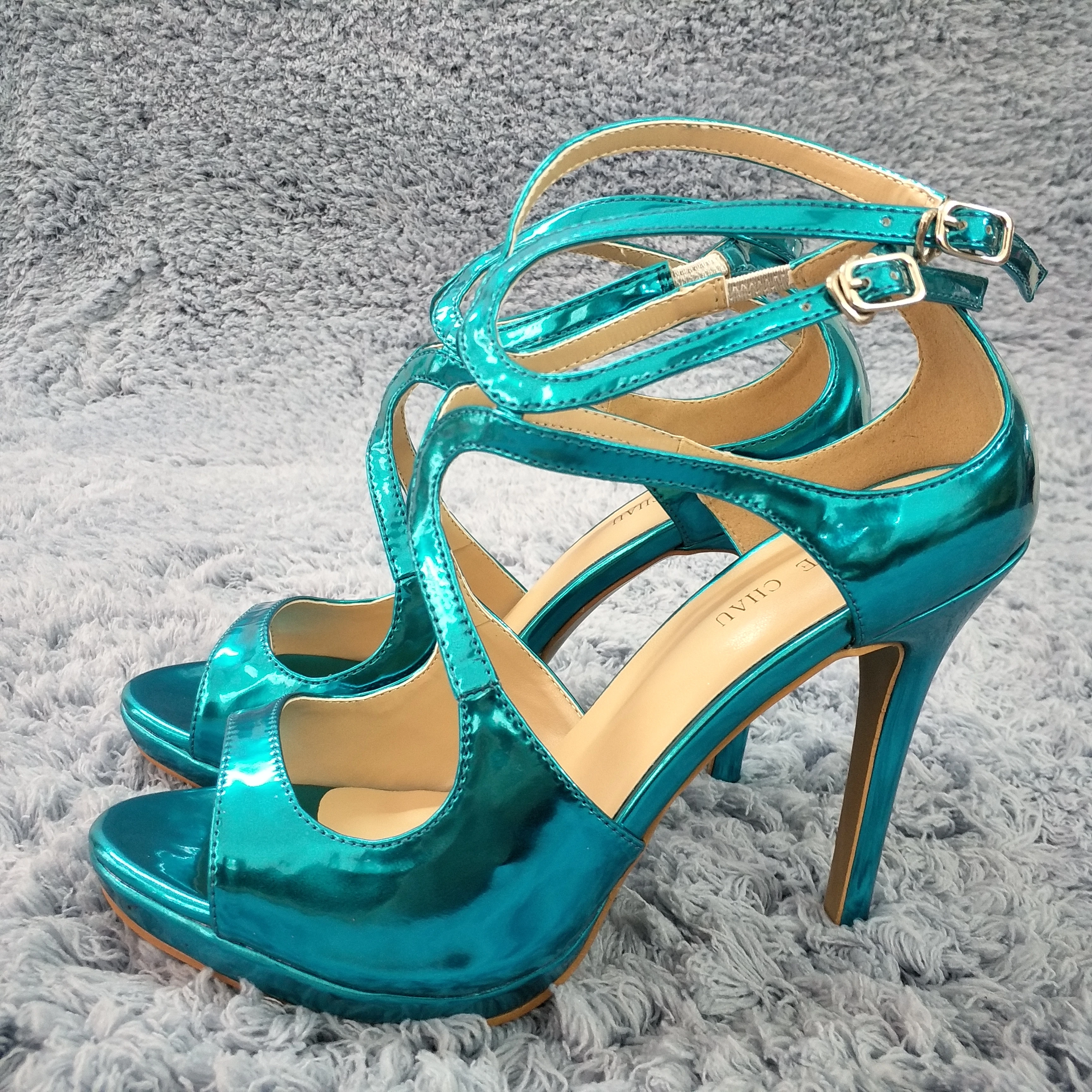 turquoise stiletto heels