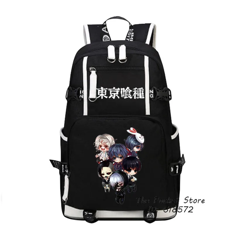 High Quality Anime Tokyo Ghoul Cosplay Kawaii Ken Kaneki Printing Backpack Canvas School Bags Laptop Backpack Travel Bags fashion anime tokyo ghoul kaneki ken earphone earbuds headphones headset cosplay