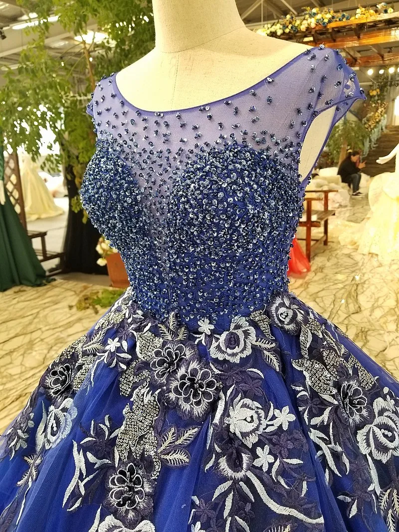 Backlakegirls/новое бальное платье синего цвета с пятнами, роскошное вечернее платье вышивка кристаллами, Вечерние Платья Vestidos De Festa, настоящая