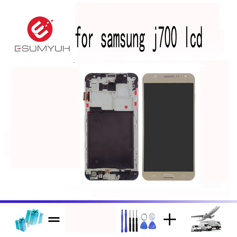 J7 ЖК-дисплей для Samsung Galaxy 2015 J700 SM-J700M J700H сенсорный экран с рамкой j7 J700f ЖК-дисплеем |