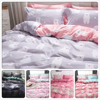 

NEW Kids Soft Cotton 3pcs/4pcs Bedding Set Duvet Cover Sheet Quilt Pillow Case Bed Linen Single Twin Queen Size 1.35m 1.5m 1.8m