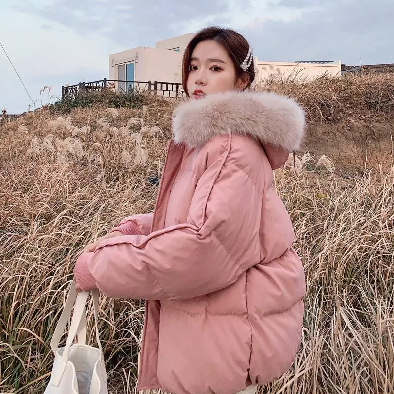 

2019 New Winter Women Loose Short Jacket Faux Fur Hooded Coat Parka Female Thick Warm Snow Wear Outwear Chaqueta Mujer Tops C16
