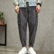 29-42 Горячая весна/осень Мужская Новая мода больше чем карман большой размер свободный свободные Гарун брюки