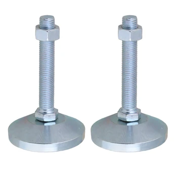 

60mm Dia M12x100mm Thread Carbon Steel Fixed Adjustable Feet for Machine Furniture Feet Pad Max Load 2Ton Pack of 2