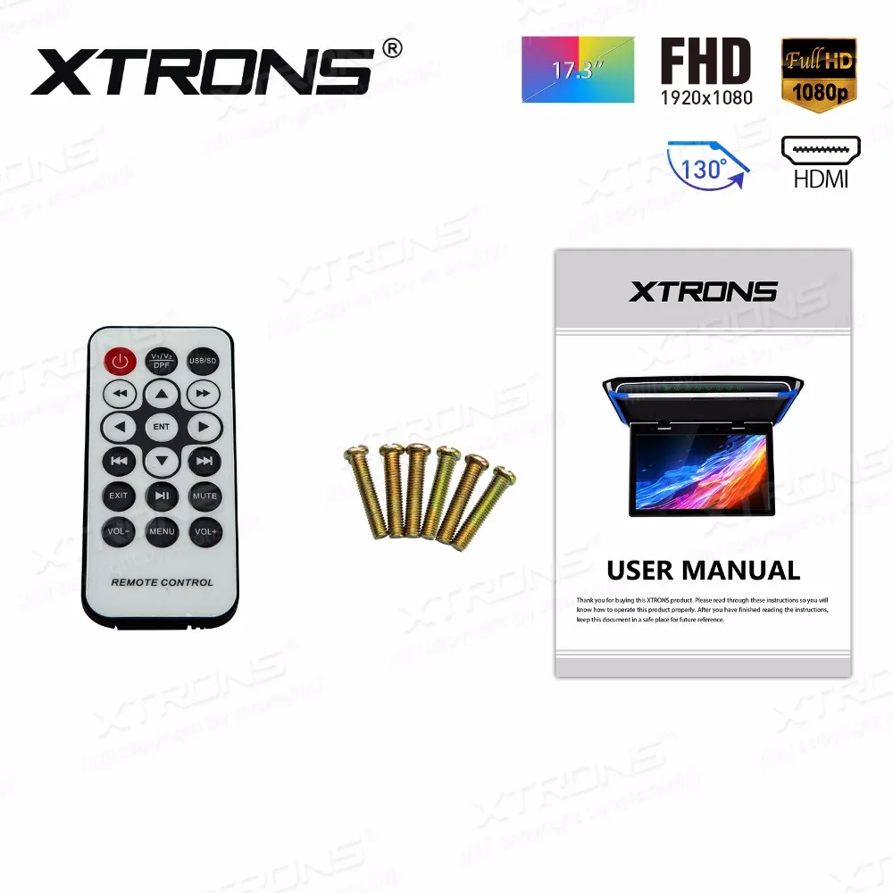 Xtrons 17 3 車の屋根plarer Fhd 19 1080 Pのhdビデオmpvルーフマウントモニターhdmi Ir Fm 車のデジタルdvb T Tvチューナー受信機 5 Off