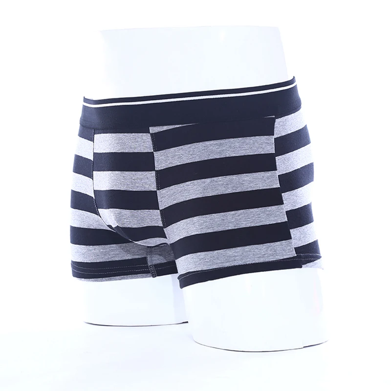 Бренд нижнего белья Для мужчин Cueca боксер полоса тело костюм хлопок Sheer шорты