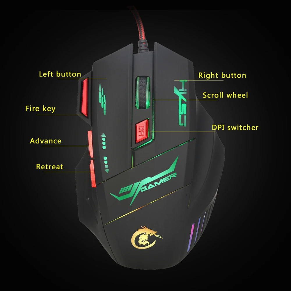 wired gaming mouse dpi 5500