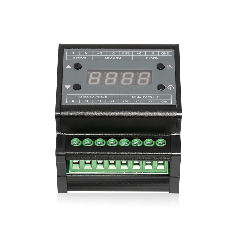 Преобразователь сигнала DMX303 DMX512 в 0 10 В 3 канальный выход с цифровым трубным