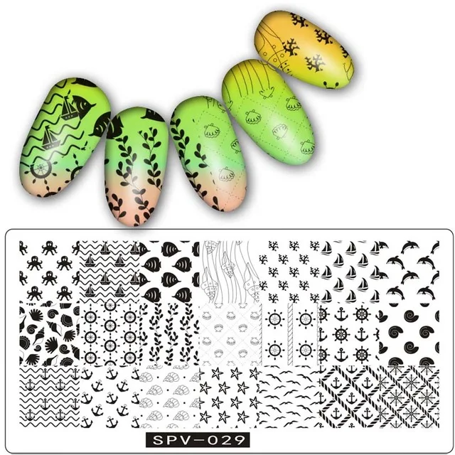 SPV пластины для ногтей кружевное платье с цветочным рисунком животного Pattern ногтей штамп штамповка шаблон и форма для ногтей трафаретные