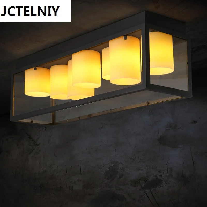 

Loft american rectangle mousse personalized iron ceiling light