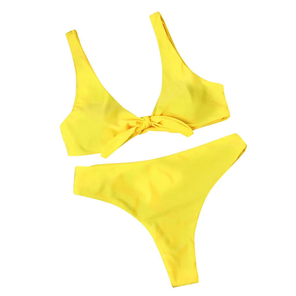 

SAGACE Print Bikini Set Women Sexy Low Waist Swimsuit Custom Swimwear Sexy Bikini Push-Up Padded Swimwear Bathing Bow Beachwear