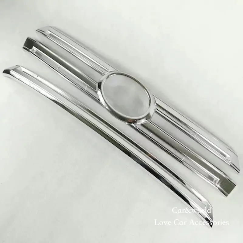 

For 2016 2017 Toyota Land Cruiser LC 200 V8 Front Bumper Grille Grill Cover Trims ABS Chrome Stickers Car Styling Accessories