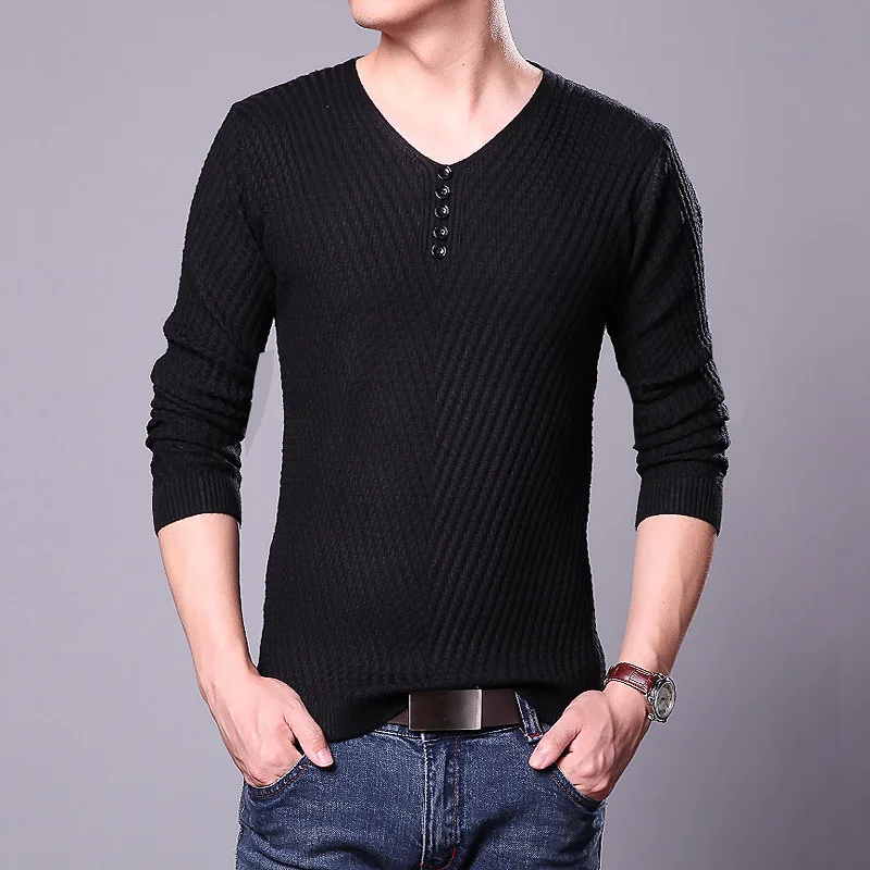 Новые наборы весенний и осенний период и v-образным вырезом тонкая модель мужские свитера рендерс мужские свитера - Цвет: Men Sweter