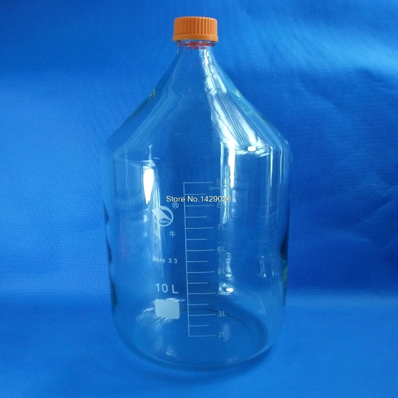 10000ML clear Glass reagent bottle with screw cap thick wall laboratory reagent bottle Free shipping 10000ML clear Glass reagent bottle with screw cap thick wall laboratory reagent bottle Free shipping