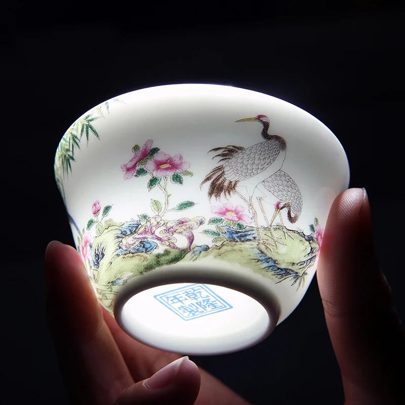 75 мл Jingdezhen Boutique керамическая семейная Роза фарфоровые цветы и птицы чайная чашка